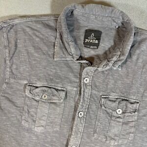 Prana Mens X-Large Short Sleeve Button Down Dual Chest Pockets Outdoor Shirt